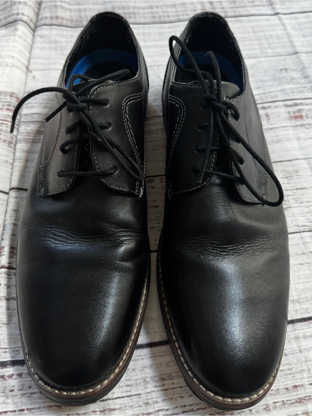 Nunn Bush Comfort Gel Black Leather Dress Shoes Men’s 10.5
